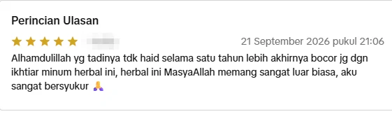 Screenshot ulasan asli dari Shopee Indonesia, nama pembeli disamarkan
